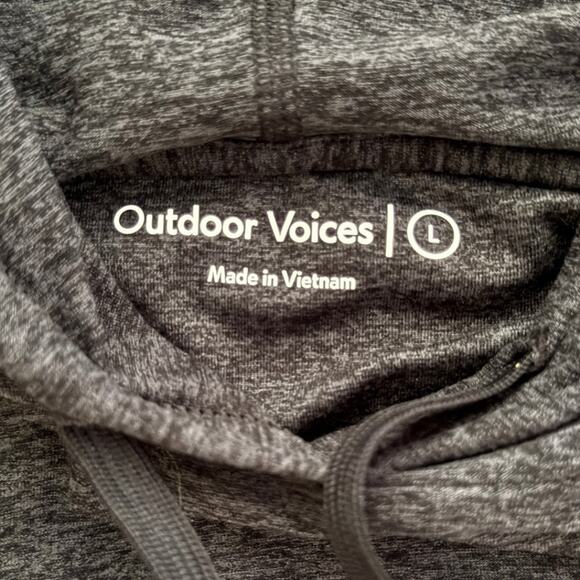 OUTDOOR VOICES All Day CloudKnit Long Sleeve Pullover Hoodie L Charcoal Gray - Picture 4 of 8